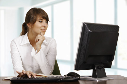 Woman On Computer